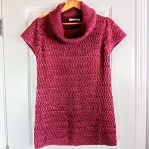 St Ambecco Made in Italy Magenta Wool Alpaca Cowl Neck Sweater